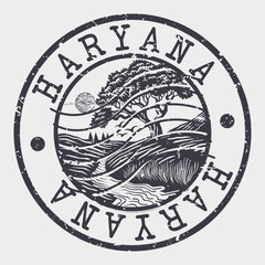 Haryana, India Stamp Retro Postmark. Silhouette Postal Passport. Seal Round Vector Icon. Badge Vintage Postage Design.