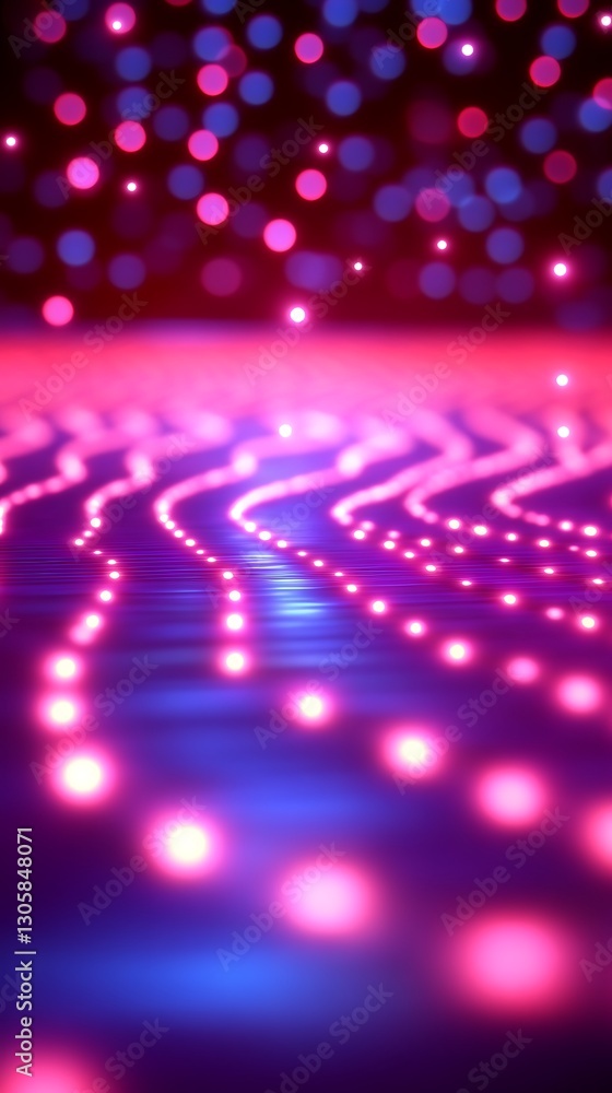 Poster illuminated wave forms: an abstract composition with dotted light trails