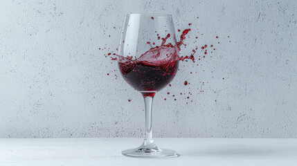 Elegant glass of red wine on a table with soft focus background and warm ambient lighting
