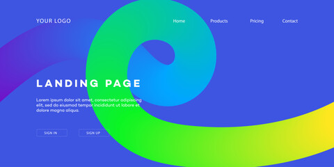 Abstract Swirl Landing Page Design Gradient, Colorful, Modern Website