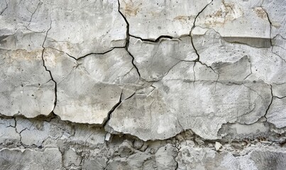 Fototapeta premium Cracked concrete wall with a weathered texture