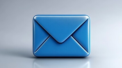 Blue Envelope on Light Background for Communication and Messaging