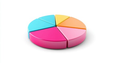 Obraz premium Colorful Geometric Shapes in a Pie Chart Design for Data Visualization