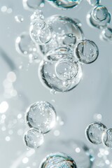 Bubbles rising in clear water