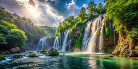 Stunning Waterfall Timelapse Photography: Nature's Majestic Power, Cascading Water, Breathtaking Views, Serene Landscape, Flowing Water, River, Creek, Dramatic Falls,  Water Feature, Natural Beauty