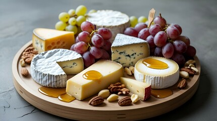 Artisanal cheese board with gourmet selections