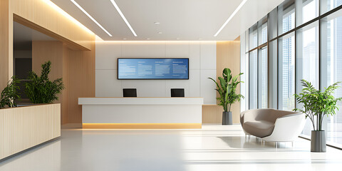 Contemporary Office Reception Area with Minimalist Design

