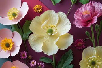 Vibrant Buttercup Paper Texture Background with Rich Color Palette