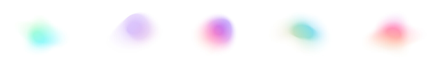 Soft gradient background with abstract blur effect, blue and green color transition, grainy watercolor texture, fluid neon mesh design. Flat vector illustration isolated on white background.