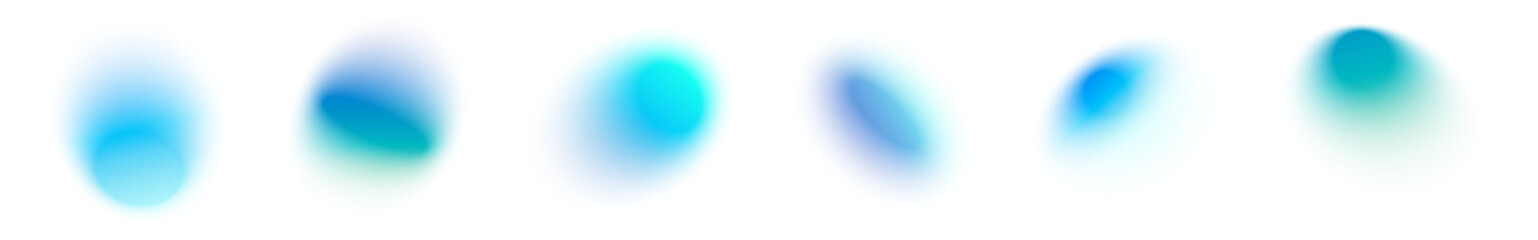 Abstract gradient background with blue and green aura, blurred modern shapes, violet bubble design, futuristic Y2K color palette. Flat vector illustration isolated on white background.