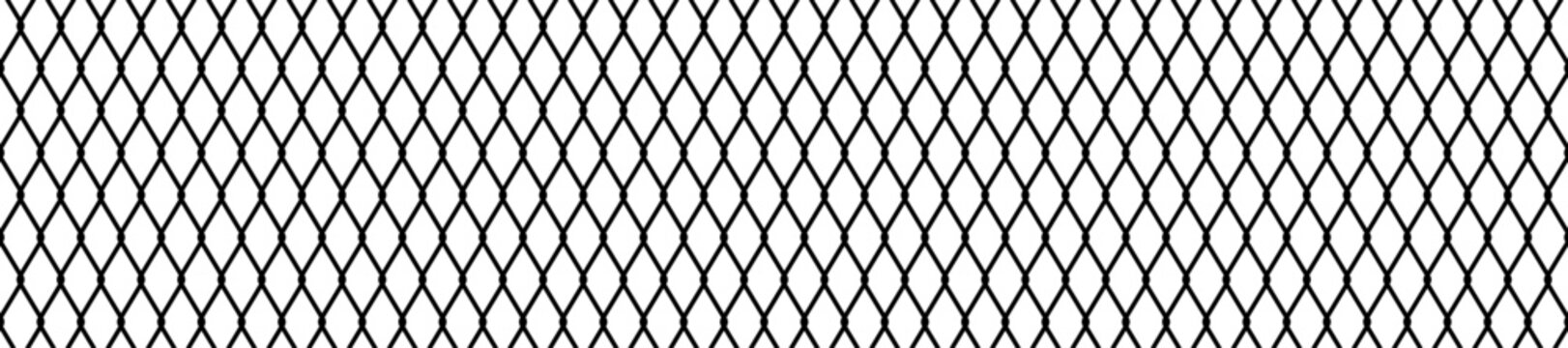 Seamless basketball net pattern, black and white geometric wire texture, abstract fishnet design for sports background. Flat vector illustration isolated on white background.