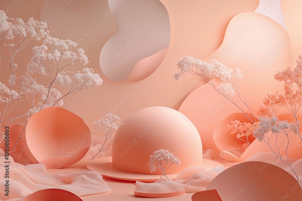 Poster faded soft peach gradient abstract background design