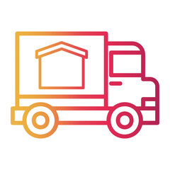 delivery truck Line Gradient Icon