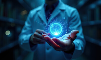 Scientist Holding Futuristic Energy Orb - AI & Machine Learning