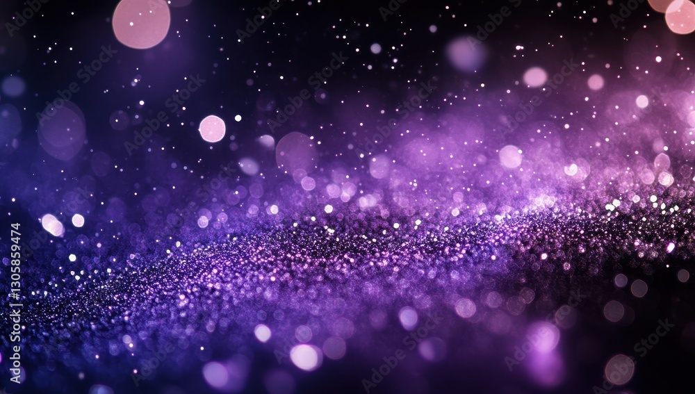 Poster vibrant abstract background with shimmering particles and bokeh effect in purple and pink hues for a