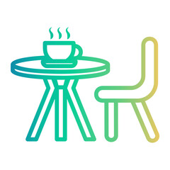 coffee Line Gradient Icon