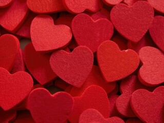 Obraz premium Vibrant red heart shapes scattered together