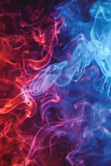Obraz premium Mesmerizing red and blue smoke swirls