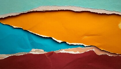 pieces of old colored torn paper background