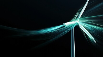 A modern artistic depiction of a turbine generating clean power