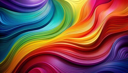Naklejka premium twisting lines form waves like rainbow ribbons