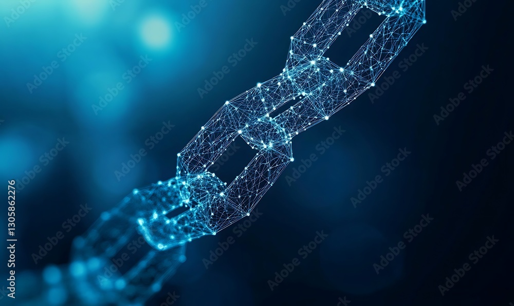 Fototapete A visual representation of a blockchain financial ecosystem integrated with AI technology.