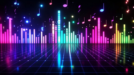 Fototapeta premium Pulsating Beats A Futuristic Music Visualization