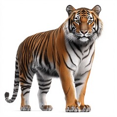 Fototapeta premium Tiger Wildlife: Ferocious Big Cat Predator in Asian Habitat - Endangered Species and Great Hunter in the Wilderness