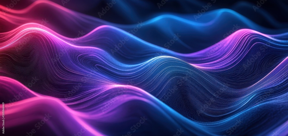 Poster vibrant abstract waves of colorful light forming dynamic patterns in a digital environment for backg