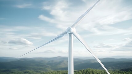 Fototapeta premium Close-up of a futuristic transparent wind turbine showcasing innovative design and technology.