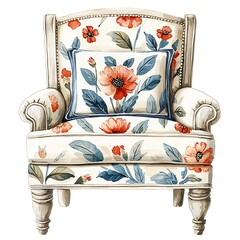 Floral Armchair Elegant Home Decor.