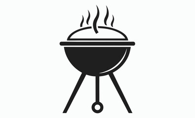 Outdoor grill vector icon, outdoor grill vector, barbecue cooking icon, BBQ symbol