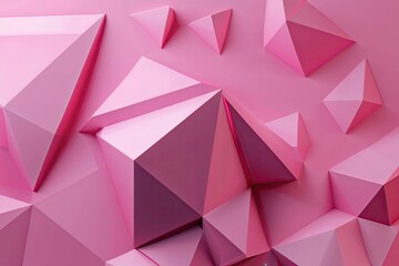 Abstract Pink Low Poly Geometric Background for Modern Design