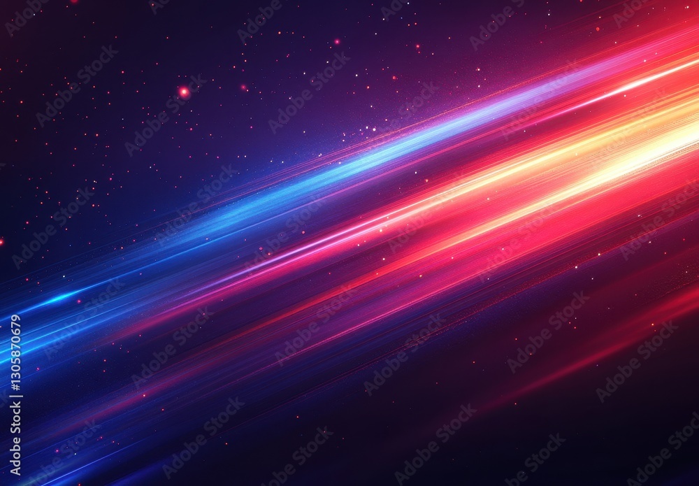 Poster vibrant cosmic background with colorful streaks of light in deep space and starry sky for creative a