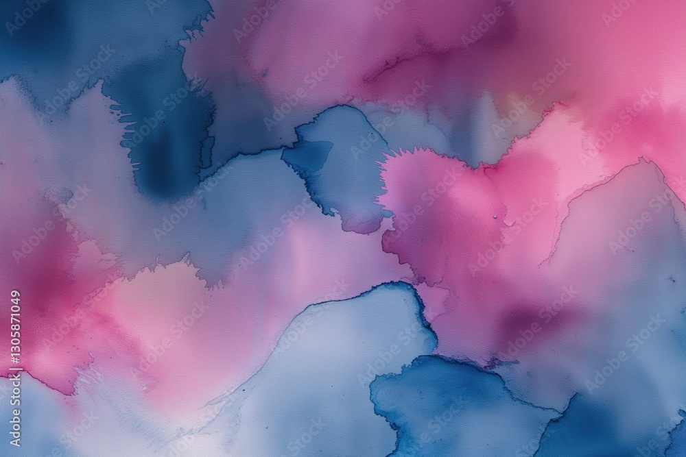 Poster fuchsia and blue blurred watercolor gradient texture for modern website header design