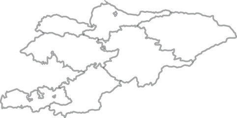 Outline Map of Kyrgyzstan