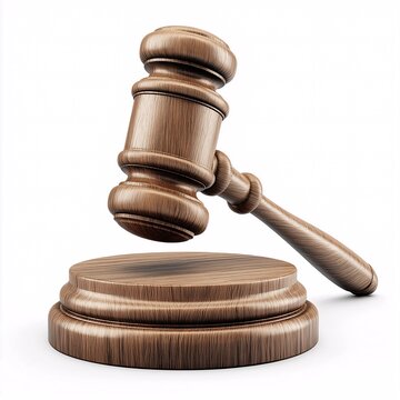 Gavel and Wooden Hammer Symbolizing Justice and Authority in the Legal System - Courtroom Verdict and Judicial Decision Concept