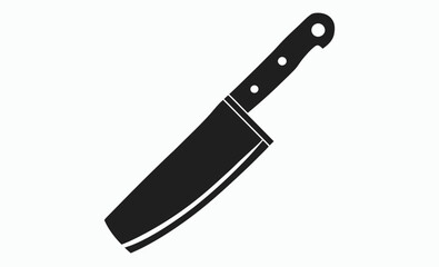 Butcher knife icon, Butcher knife silhouette, meat cutting tool icon