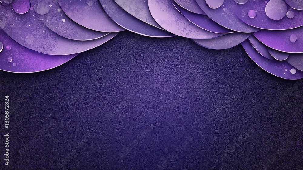 Poster elegant purple layers with soft bubbles creating a dreamy atmosphere