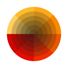 Fototapeta premium Warm color wheel. Red orange palette. Artistic spectrum. Vector illustration.
