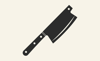 Butcher knife icon, Butcher knife silhouette, meat cutting tool icon