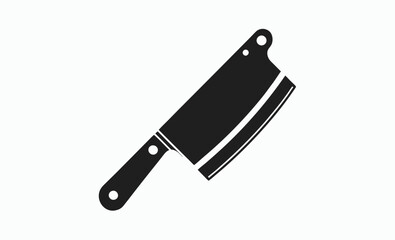 Butcher knife icon, Butcher knife silhouette, meat cutting tool icon