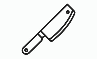 Butcher knife icon, Butcher knife silhouette, meat cutting tool icon