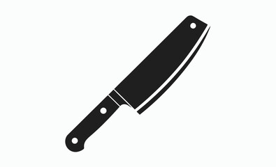 Butcher knife icon, Butcher knife silhouette, meat cutting tool icon