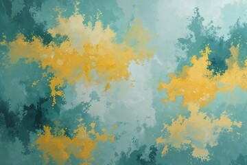 Soft Teal and Yellow Minimalist Abstract Canvas Background for Modern Decor