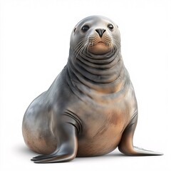 Obraz premium Seal Portrait: Experience the Endangered Marine Mammal in its Natural Habitat - Cute, Playful, and a Conservation Icon for Wildlife Lovers