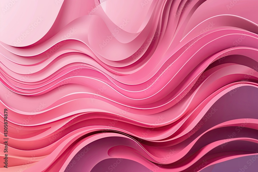 Poster creative abstract pink background with wavy lines and smooth gradients for design projects