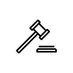 Gavel icon vector illustration. judge gavel sign and symbol. law icon. auction hammer