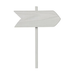 Wooden pointer with arrow-shaped board on white background