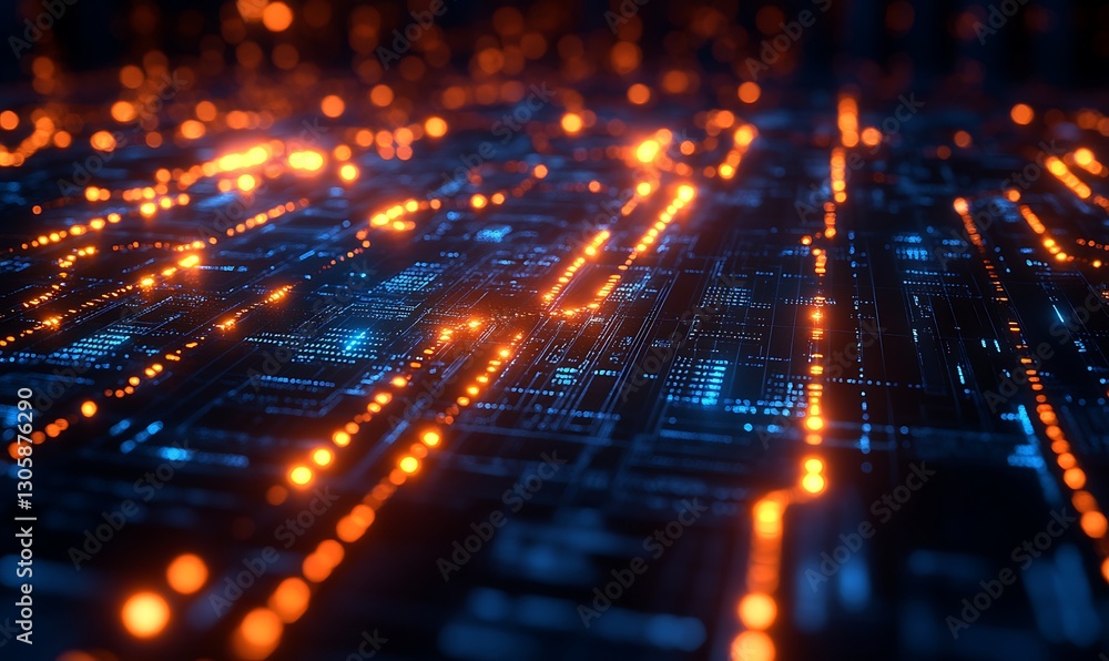 Poster a vibrant image depicting a glowing blockchain related to cryptocurrency transactions.